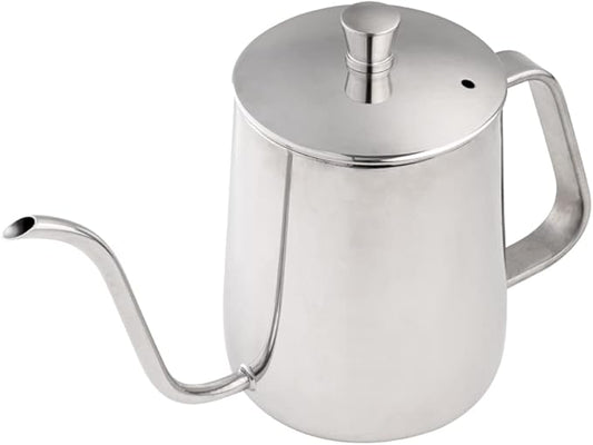 Restaurantware Restpresso 12 Ounce Gooseneck Kettle, 1 Dishwashable Pour Over Kettle - With Thermometer Hole, Non-Stick Coating, Stainless Steel Stovetop Kettle, Built-In Handle, - Restaurantware