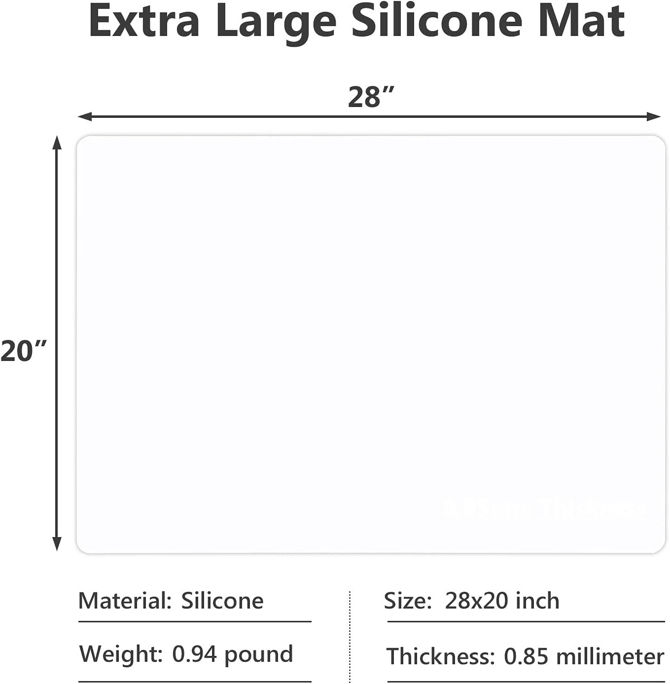 Gartful Extra Large Silicone Mats for Countertop, 28" by 20" Multipurpose Mat, Counter Table Protector, Desk Saver Pad, Placemat Nonstick Nonskid Heat-Resistant Pad, Semitransparent