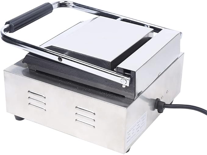 Panini Press Sandwich Maker, 1800W Indoor Electric Press Grill, Temperature Adjustable Sandwich Making Machine, Stainless Steel Versatile Grill for Small Kitchen, Dormitory, Office, Restaurant