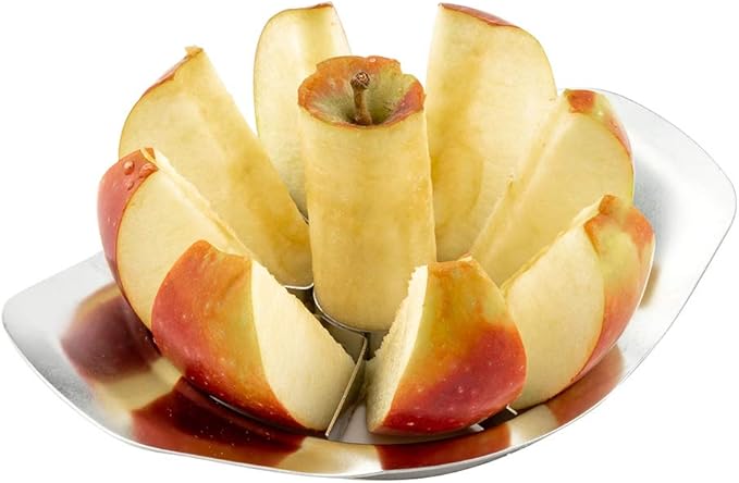 Restaurantware Met Lux Apple Corer Slicer 1 With Handles Apple Cutter - 2-In-1 8 Blades Stainless Steel Metal Apple Corer Rust-Resistant