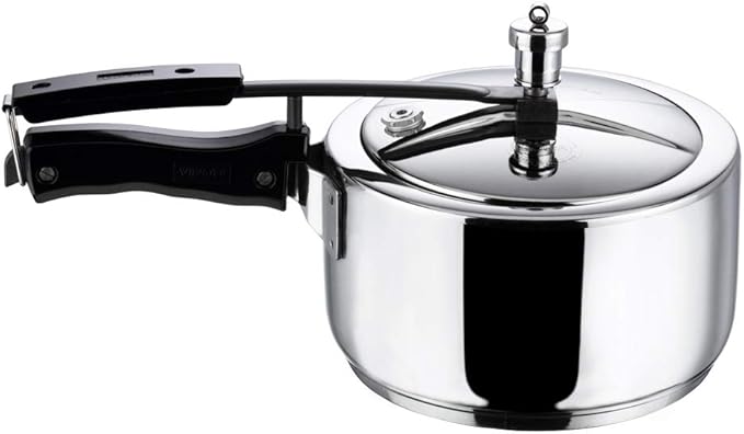 Vinod Pressure Cooker Stainless Steel – Inner Lid - 5.5 Liter – Sandwich Bottom – Indian Pressure Cooker – Induction Friendly Cooker – Best Used For Indian Cooking, Soups, and Rice Recipes, Quinoa