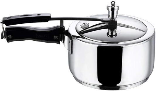 Vinod Pressure Cooker Stainless Steel – Inner Lid - 5.5 Liter – Sandwich Bottom – Indian Pressure Cooker – Induction Friendly Cooker – Best Used For Indian Cooking, Soups, and Rice Recipes, Quinoa