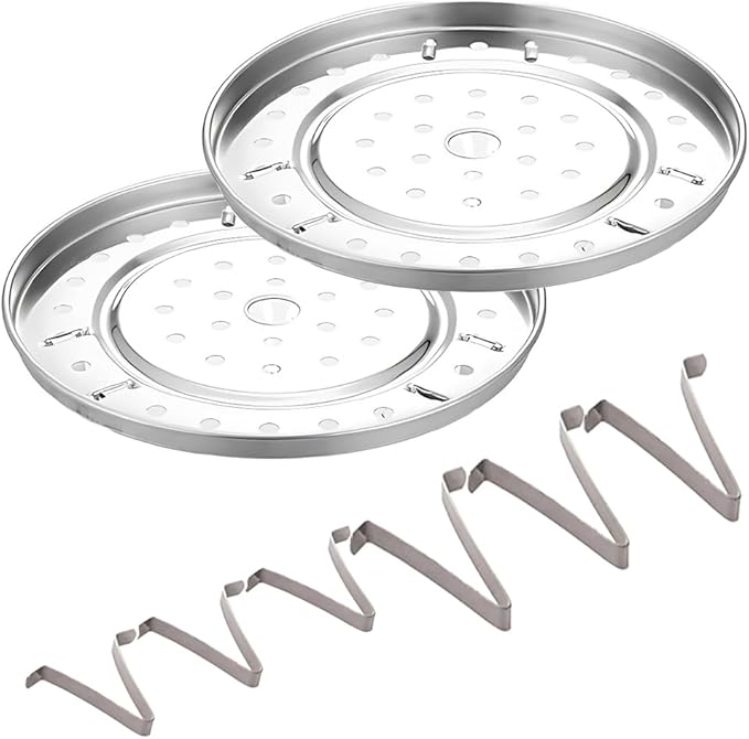(2 Pack) Pressure Cooker Rack Food Steam Basket Rack Dia 7.67" Inch with 3 Short and 3 Tall Detachable Legs for Small Jars- Fits Pot 5,6,8 qt Pressure Cooker (7.67"/195mm)