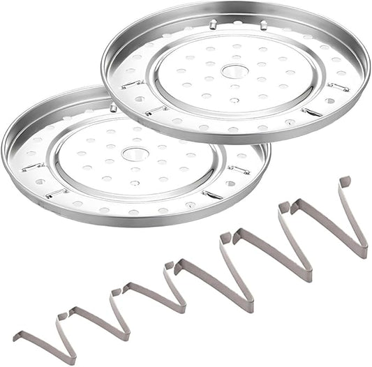 (2 Pack) Pressure Cooker Rack Food Steam Basket Rack Dia 7.67" Inch with 3 Short and 3 Tall Detachable Legs for Small Jars- Fits Pot 5,6,8 qt Pressure Cooker (7.67"/195mm)