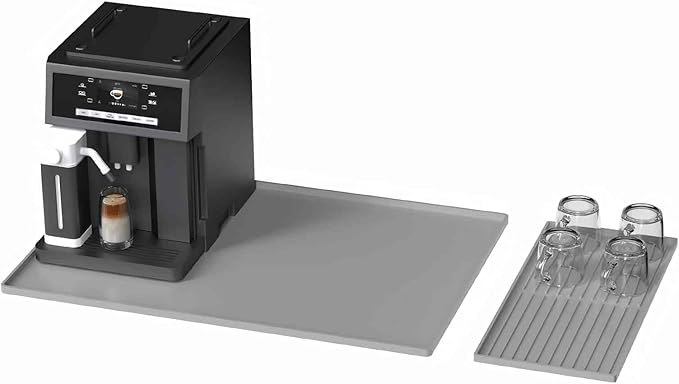 Silicone Coffee Pad, 24-inch x 16-inch Mat, with Removable Baking Tray, Fits Coffee Machines and Baking Sheets