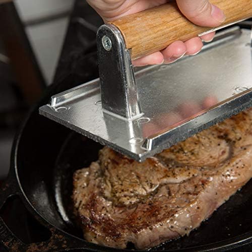 AME D'ESSENCE (1-PCS) Aluminum Steak Weight Commercial Grade Light Burger Press Great for Hamburger or Panini Press Medium Size 8 x 4