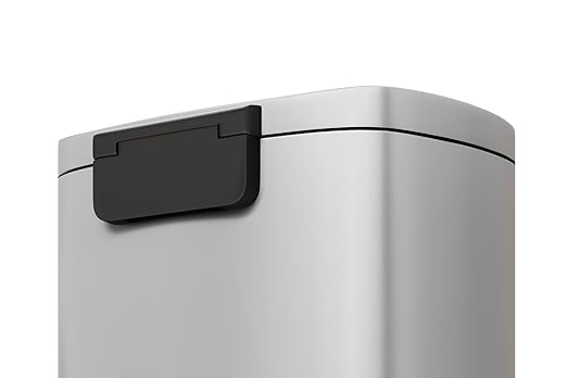 Garvee 13 gal (50 L) and 2.6 gal (10 L) Metal Trash Can Combo Set, Rustproof Garbage Can with Lid, Step-on Trash Bin with Inner Bucket, Rear Handle, White