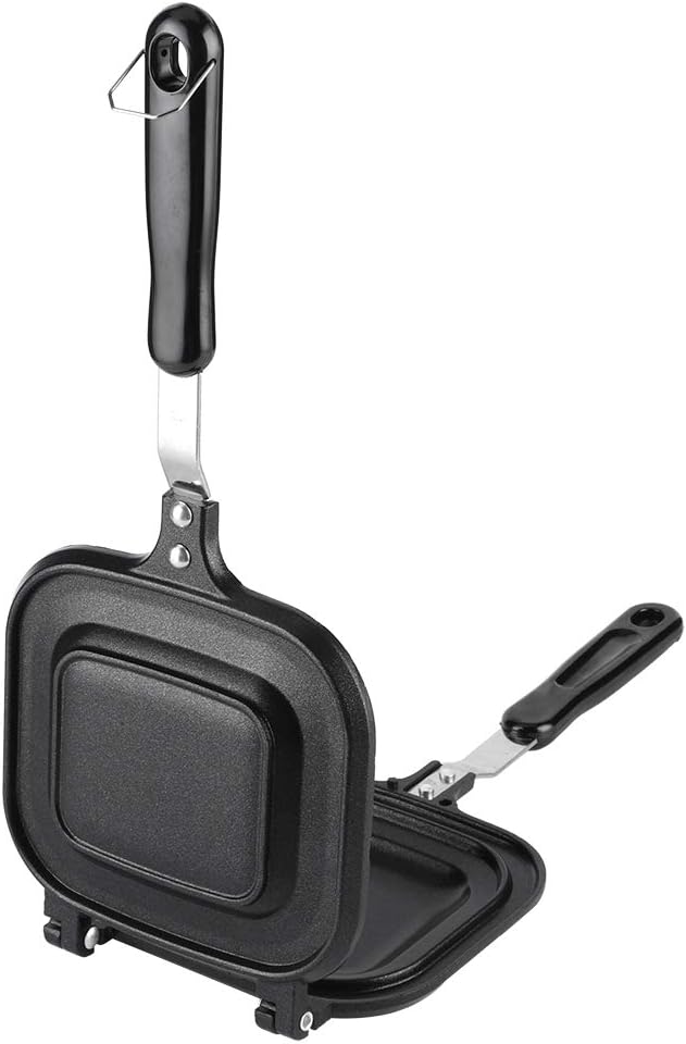 Oumefar Frying Pan Square Double-Sided Pancake Pan Nonstick Cooking Pan Sandwich Maker Multifunction Baking Pan for Toaster Breakfast Omelette