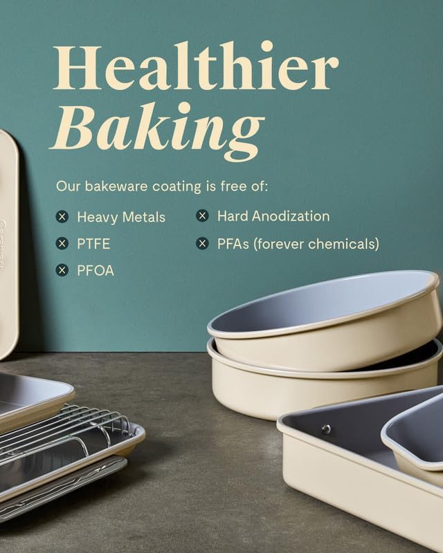 Caraway Non-Stick Ceramic 1 lb Loaf Pan - Naturally Slick Ceramic Coating - Non-Toxic, PTFE & PFOA Free - Perfect for Pound Cakes, Breads, & More - Black