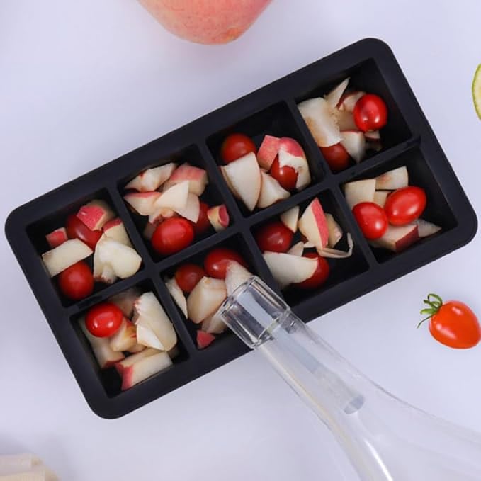 2 Pack Silicone 2 Inch Large Ice Cube Molds for Cocktails Wine Fruit and Bourbon Whiskey Easy Release Ice Cube Tray with Lid Ideal for Cold Drinks and Entertaining Gatherings