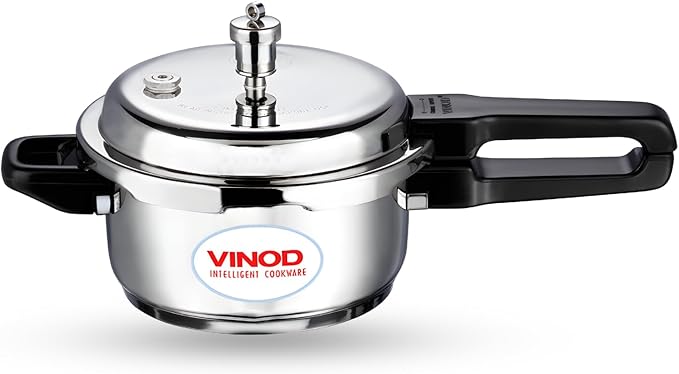 Vinod V-5L Stainless Steel Sandwich Bottom Pressure Cooker, 5-Liter,Silver,Medium