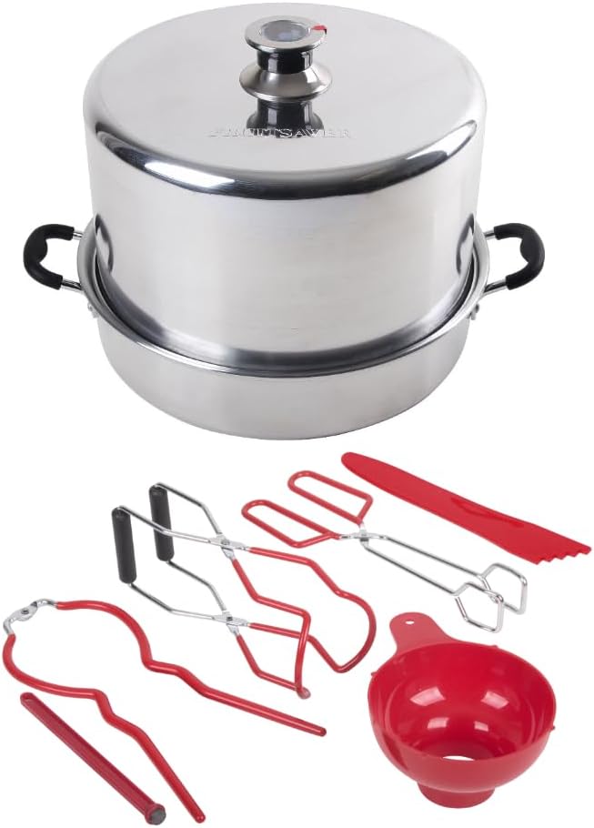 Kitchen Crop Steam Canner with Temperature Indicator (Aluminum Steam Canner + Tools)