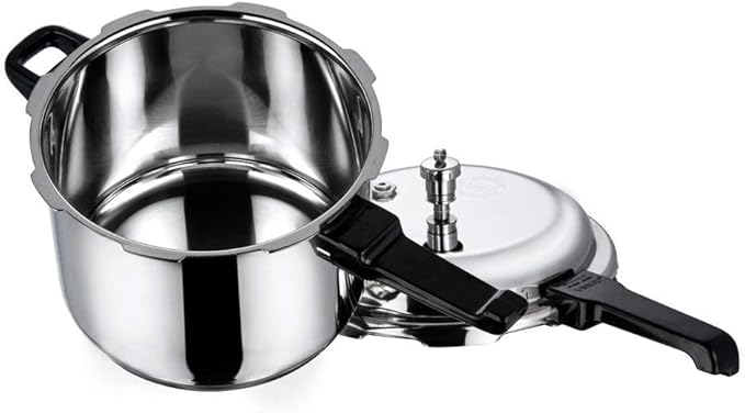 Vinod Pressure Cooker Stainless Steel – Outer Lid - 8 Liter – Induction Base Cooker – Indian Pressure Cooker – Sandwich Bottom – Best Used For Indian Cooking, Soups, and Rice Recipes, Quinoa