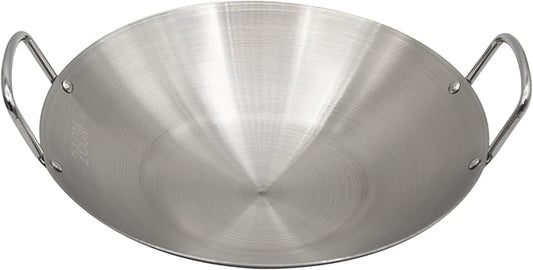 MDEOOSKY 26cm/10.23in Wok Thickened Stainless Steel Wok Pan Dual-Handled Frying Pan for Chinese Style Stir-Fry, Restaurant, Stove Top