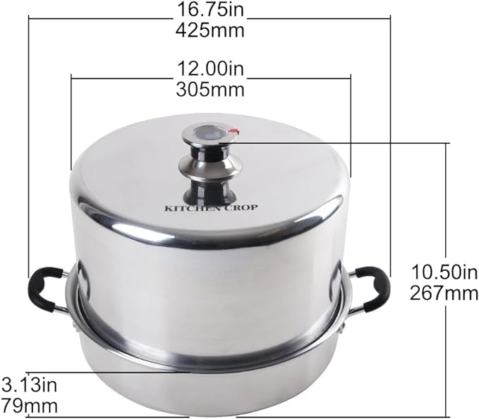 Kitchen Crop Steam Canner with Temperature Indicator (Stainless Steel Steam Canner)