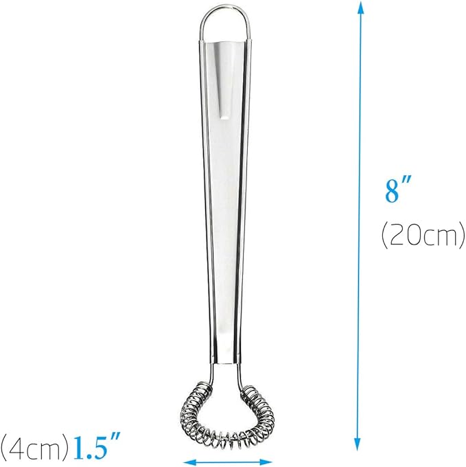 Best Utensils Stainless Steel Mini Egg Whisk Beater Handheld Milk Frother Foamer Foaming Creamy Coffee Mixer Spring Sauce Blender Kitchen Accessories, Pack of 2