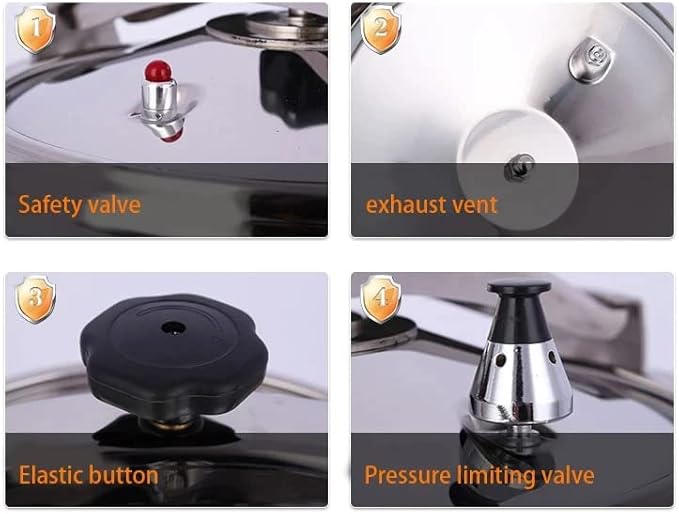 Aluminum Explosion-Proof Pressure Cooker- 7L~15L Capacity- Silver (11L)