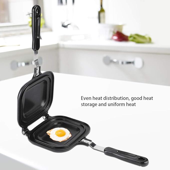 Oumefar Frying Pan Square Double-Sided Pancake Pan Nonstick Cooking Pan Sandwich Maker Multifunction Baking Pan for Toaster Breakfast Omelette