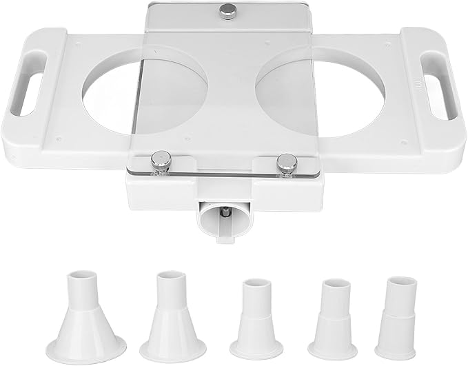 Auto Burger Patty Maker, 2 Holes Non Stick Auto Hamburger Patty Maker with 5 Adapter Tubes, Hamburger Press Patty Maker Hamburger Forming Processor for Sausage Filler, Meat Grinder