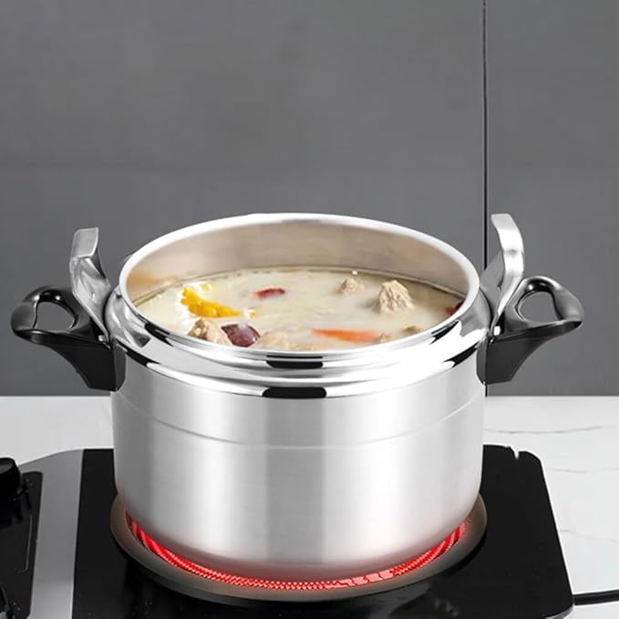 ABOOFAN Aluminum Pressure Cooker, 7L Pressure Canner Release Valve Aluminum Canning Pot Cooker Pot Stove Top Instant Pot