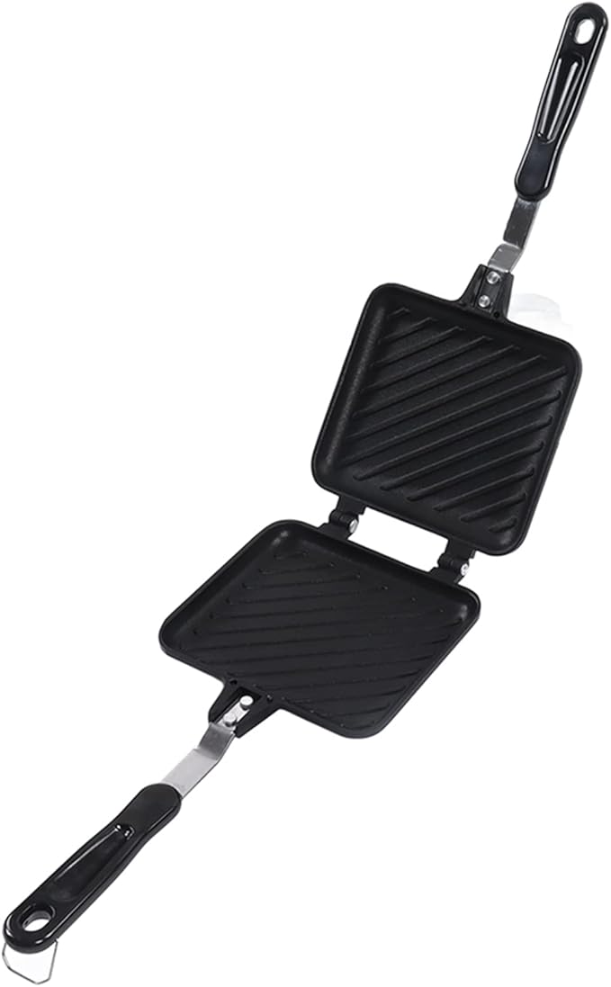 CHICIRIS Sandwich Maker, Non-Stick Breakfast Sandwich Maker Frying Pan, Double Sided Panini Press Sandwich Maker, Grid Pattern