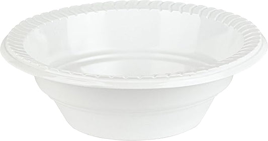 PLASTICPRO Round Plastic 12 ounce Bowls Microwaveable, Disposable, White, Dinnerware 200 Count