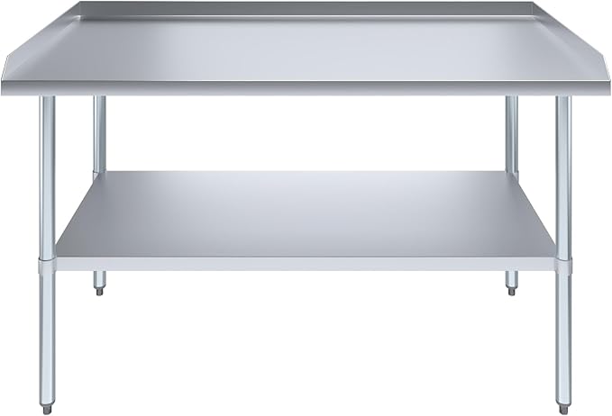 AmGood Commercial Work Table with Backsplash and Sidesplashes | Height: 35" | Stainless Steel Prep Table for Kitchen, Restaurant, Garage, Laundry | NSF (60" Long x 30" Deep)