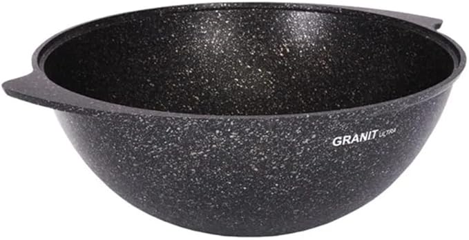 Aluminum Wok Kazan Cooking Pot Granit Ultra Non-Stick Kazan for Making Pilaf with Lid Camping Cookware Dutch Oven Kitchen Pot (9.5-qt. (9 L))