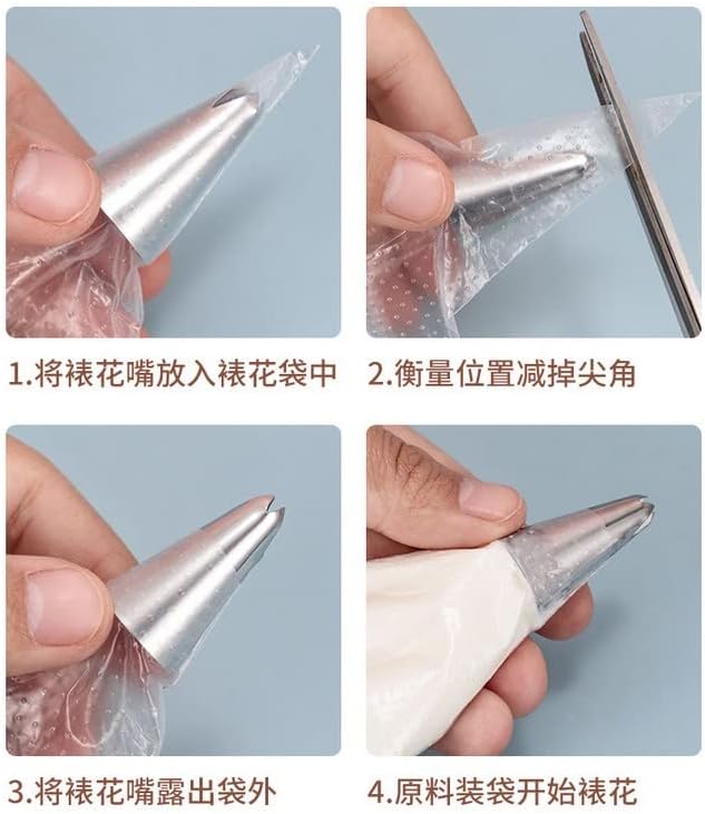 Disposable Piping Bags 18 inch, 200 Pcs Disposable Piping Bags, Disposable Large Pastry Bags for Cupcake, Cake Disposable Decorating Bags for Frosting