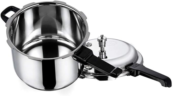 Vinod Pressure Cooker Stainless Steel – Outer Lid - 10 Liter – Induction Base Cooker – Indian Pressure Cooker – Sandwich Bottom – Best Used For Indian Cooking, Soups, and Rice Recipes, Quinoa