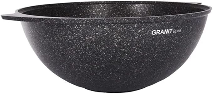 Aluminum Wok Kazan Cooking Pot Granit Ultra Non-Stick Kazan for Making Pilaf with Lid Camping Cookware Dutch Oven Kitchen Pot (9.5-qt. (9 L))