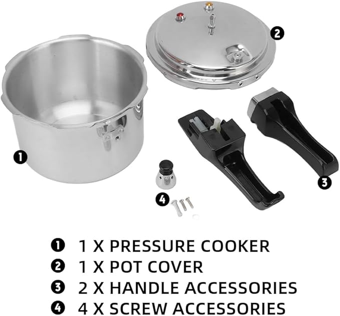 Aluminum Alloy Pressure Cooker, Small Pressure Cooker 3 Quart 18cm Bottom for Gas Stoves, Durable & Easy Clean, Ideal for Beans, Meats, Soups for Home Cooking