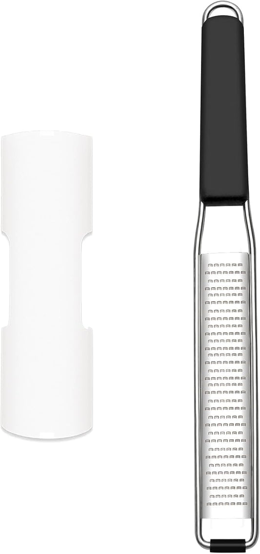 Cambom Lemon & Citrus Zester, Cheese Graters with Stainless Steel Sharp Blade for Parmesan Cheese, Ginger, Garlic, Nutmeg, Chocolate, Vegetables, Fruits, Dishwasher Safe Shredder Fine Blade
