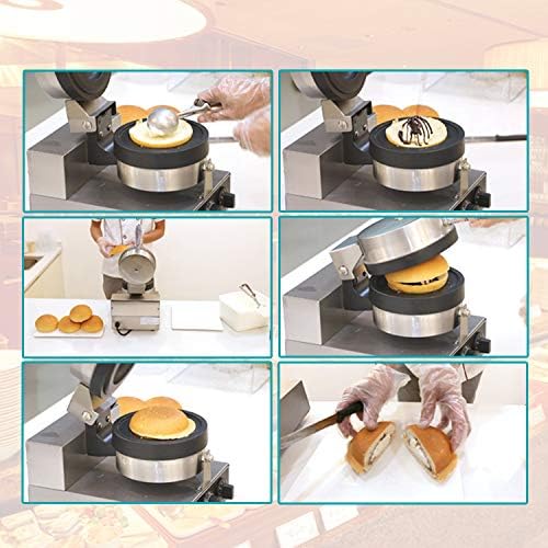 Kolice Commercial Gelato Panini Press Machine, Donut Ice Cream Dessert Italy Ice Cream Sandwich Press Burger Maker- 1300W, Timer and Temperature Control, Non-Stick Teflon Coating