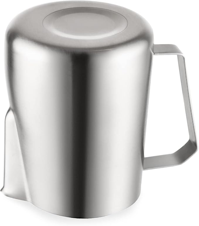 Miuly Milk Frothing Pitcher, 14oz/420ml Stainless Steel Espresso Accessories Frother Pitcher for Cappuccino, Latte Art