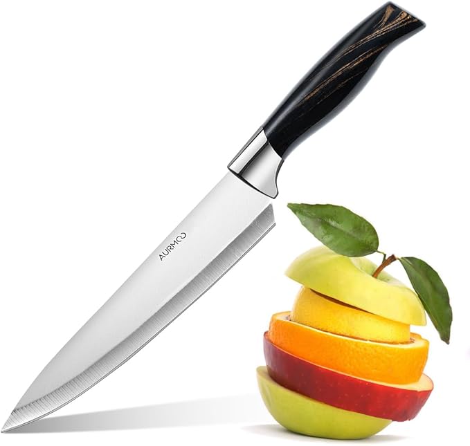 6 Piece Kitchen Knife Set, Stainless Steel Knife Set, Professional Chef Knives Set Sharp Knives for Kitchen, Durable Knives with Ergonomic Plastic Handle