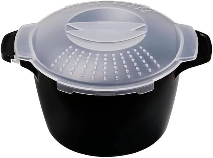 Professional Large Micro Cooker for Microwave 2 Quart | Food Steamer Pot for Vegetable, Melting Butter | BPA Free, Dishwasher Safe Cookware
