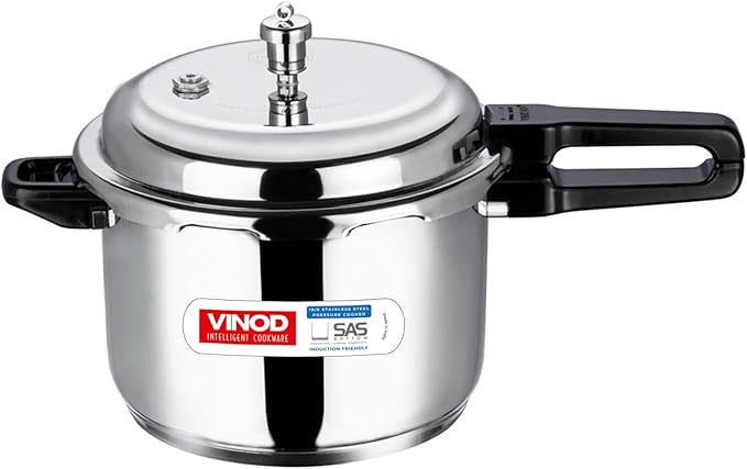 Vinod V-7L Stainless Steel Sandwich Bottom Pressure Cooker, 7.4 Quart