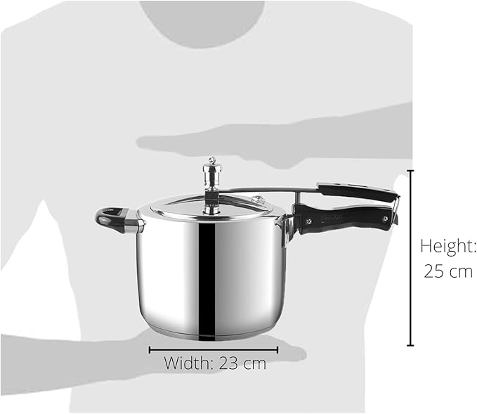 Vinod Pressure Cooker Stainless Steel – Inner Lid - 7 Liter – Sandwich Bottom – Indian Pressure Cooker – Induction Friendly Cooker – Best Used For Indian Cooking, Soups, and Rice Recipes, Quinoa