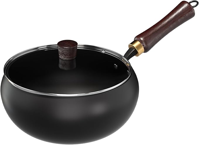 Unadulterated Iron Frying Pan, Uncoated Heats Evenly Multi-Purpose Frying Pan for Any Stovetop, Oven or Even Campfire with Tempered Glass Lid and Wooden Handle