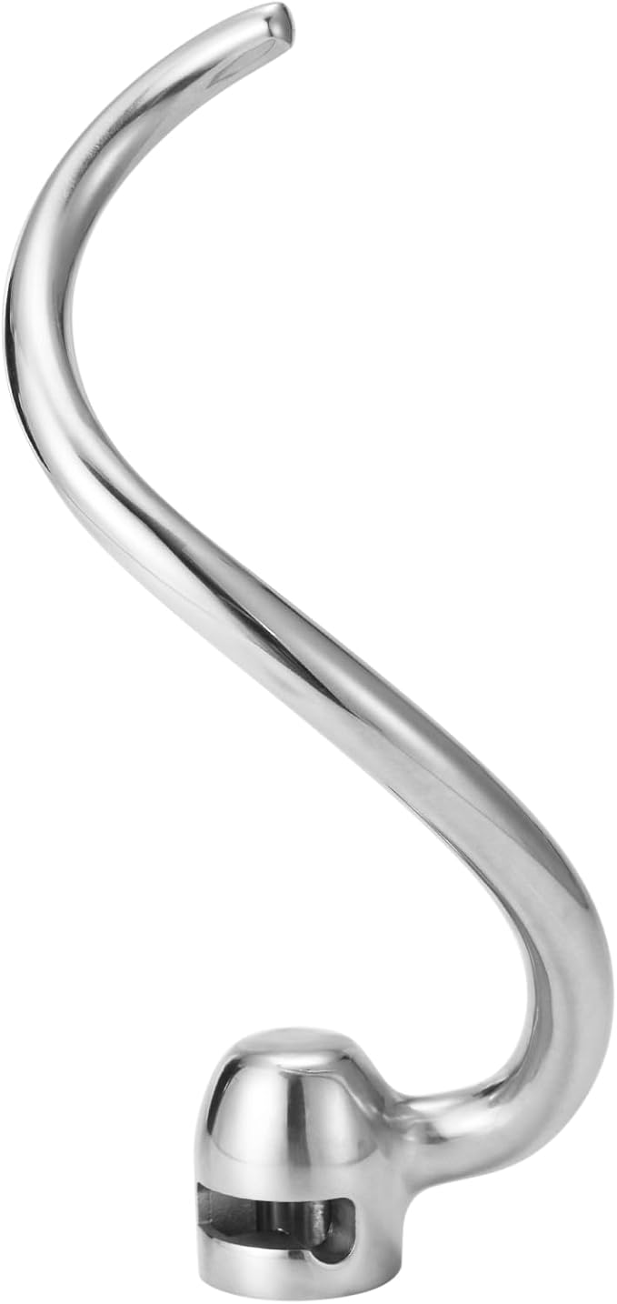 Stainless Steel Dough Hook for KitchenAid Bowl-L Professional 600&Pro 5 Plus Mixer, Heavy Duty, Dishwasher Safe Fit for KSM5 KV25G0X KV25G8X KV25H0X KP26M1X KP26M8X