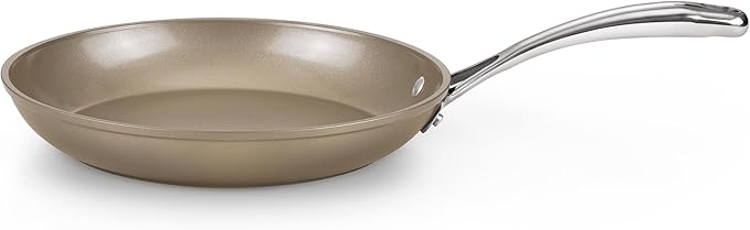 Cooks Standard Frying Pan Hard Anodized Ceramic Nonstick, 10.5-inch Classic Skillet Egg Omelette Fry Pan with Stainless Steel Handle, Induction Compatible, Bronze