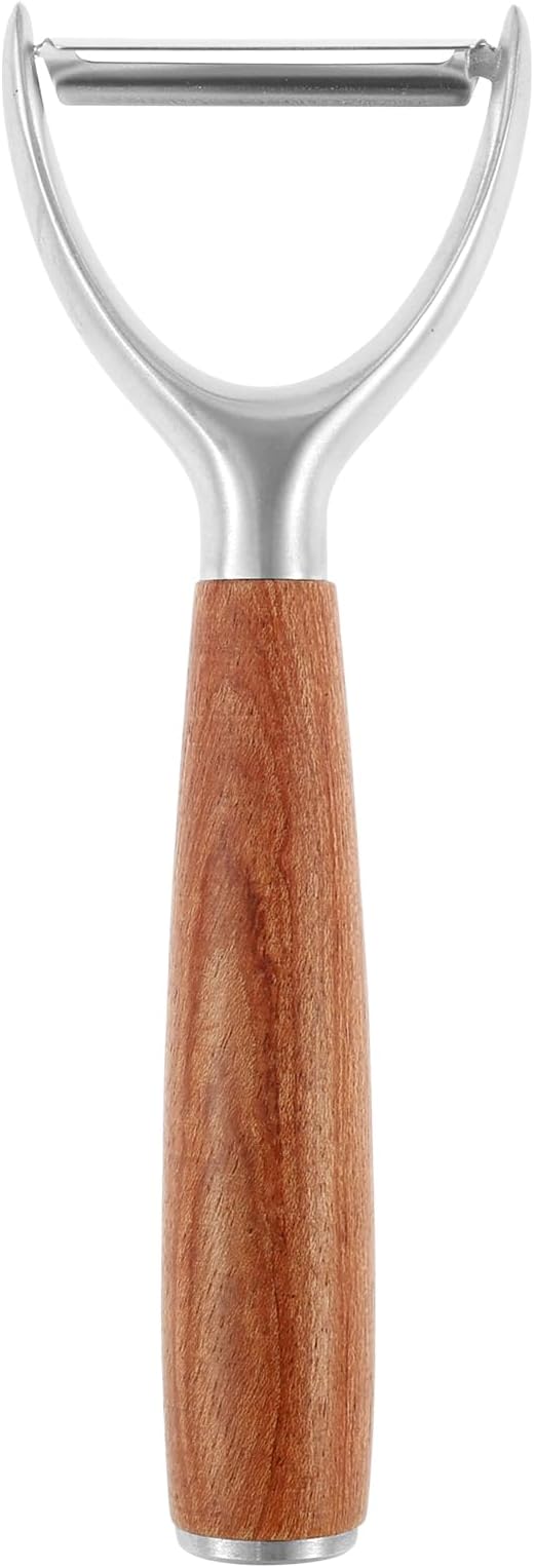 1Pcs Y Style Stainless Steel Vegetable Peeler for Fruit Veggie Heat Resistant Incisive Cucumber Peeler With Solid Wood Handle for Home Kitchen Use