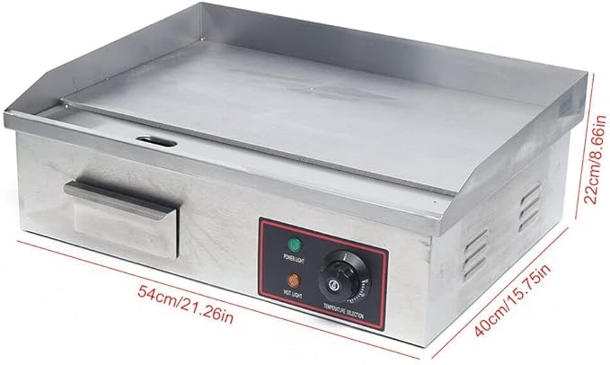 TFCFL Electric Countertop Flat Top Griddle,3KW Commercial Grill Griddle Stove with Adjustable Temperature Control£¬Stainless Steel Teppanyaki Gril for Kitchen