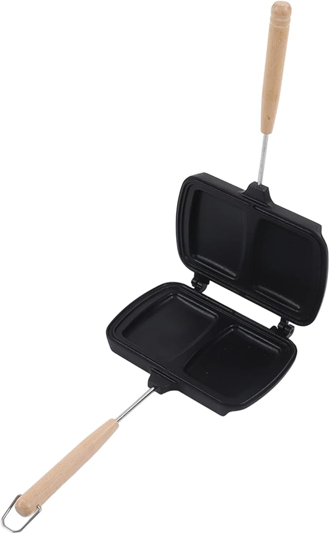 Topyond Double Sandwich Maker, Sided Nonstick Panini Press Breakfast Sandwich Maker, Grilled Cheese Maker with Removable Handles, Aluminum Alloy Material, Easy to Clean
