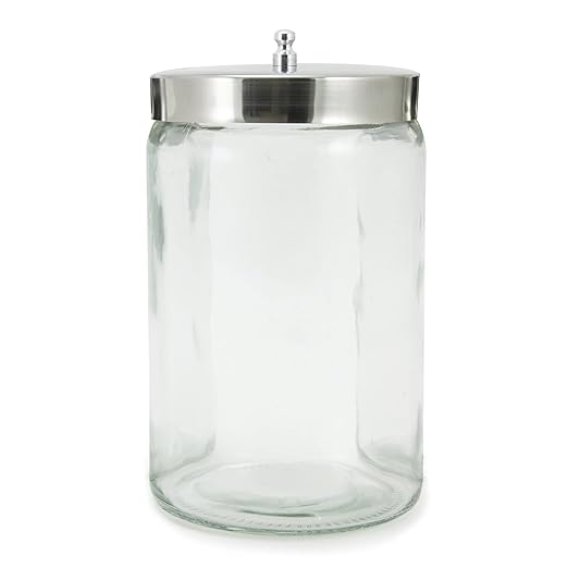McKesson Sundry Glass Jar, Stainless Steel Lid, Unlabeled, 4 1/4 in x 7 in, 1 Count