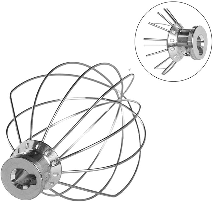 4.8 L Tilt Head 6-Wire Whip(K45WW) Attachment, Compatible with KitchenAid Artisan Tilt-Head Stand Mixer Mixer:K45SS, KSM75, KSM95, KSM150PS, KSM152PS and KSM155GB (K45WW/4.5 Quart)