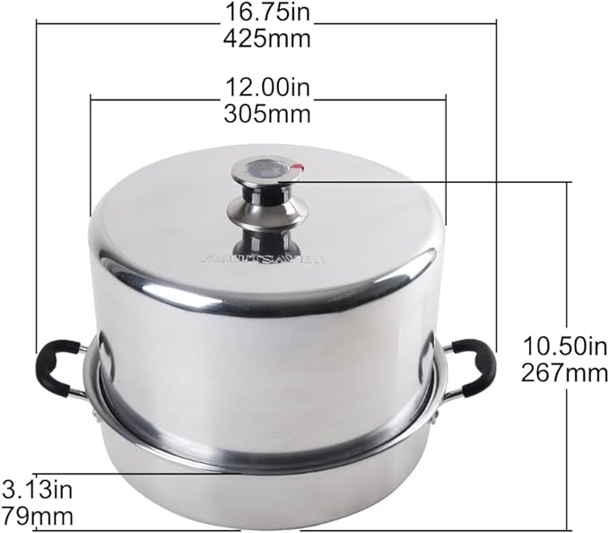 Kitchen Crop Steam Canner with Temperature Indicator (Aluminum Steam Canner + Tools)