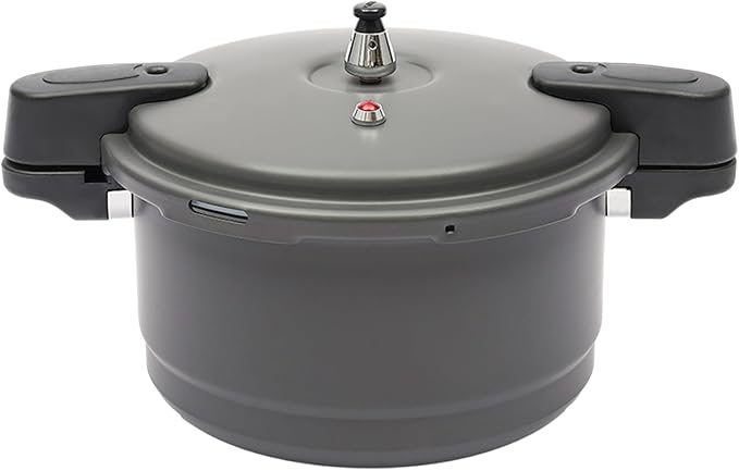 Pressure Cooker, 9L/9.5qt Hard Anodized Aluminium Alloy Pressure Canner with Spring Valve Safeguard Devices&Steam Rack Induction Compatible Lightweight Pressure Cooker for Gas Stove Electric Stove