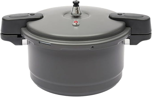 Pressure Cooker, 9L/9.5qt Hard Anodized Aluminium Alloy Pressure Canner with Spring Valve Safeguard Devices&Steam Rack Induction Compatible Lightweight Pressure Cooker for Gas Stove Electric Stove